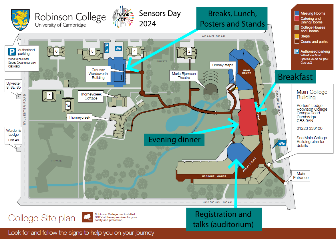 Robinson College map for Sensors Day 2024