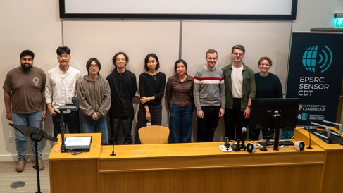 Photo of Sensor CDT MRes students after their mini research project presentations.
