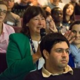 An engaged audience member