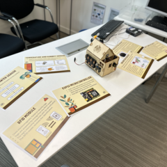 The smart home sensors model with information sheets