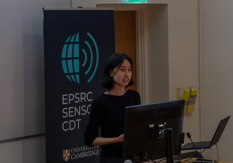 Sensor CDT student Angela Le presenting their Mini Research Project findings